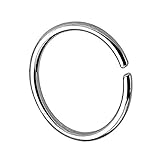 Piersando Continuous Piercing Chirurgenstahl Fake Hoop Ring für Septum Ohr Tragus Helix Nase Lippe Ohr Nasenpiercing Nasenring Silber 1,2mm x 11