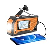 GXXDM Notwetterradio Tragbare Solar-Handkurbel AM/FM/NOAA-Radio 4 Stromquellen mit LCD-Bildschirm SOS-Alarm-Korkenzieher, für Notfälle im F