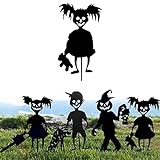 HHKX100822 Cute Ghost Zombies Metal Art, Creative Halloween Zombie Silhouette, Spooky Cute Garden Metal Stakes That Project Epic Silhouette On House Or Fence, A Must Have Halloween Decor 1