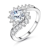 Hirolan Verlobungsring Paar Ehering Ring Damen, Zirkon Ring Ehering Damenring Ehering Applikation Ring Ewigkeitsring Damenschmuck Ringe Eheringe Silber Verlobungsring Paar Exquisite Ewig