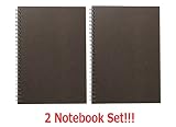 Muji Notizbuch, Doppelring, A5, 48 Seiten, 7 mm, liniert, dunkelgrau, 2 Stück