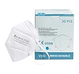 VICE 30er-Pack FFP2 CE 0598 zertifizierte geprüfte 5-lagige-Mundschutzmask