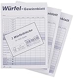 RNK 5803 - Würfelspiel-Gewinnblatt-Block, DIN A6, 3 Blöcke je 85 B