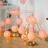 HSJWOSA Tragbar Crack Ball Garland Licht-Schnur-Dekoration Außenbeleuchtung Neujahr Weihnachtsbaum Jäten Lichter Dekor Umweltfreundlich (Emitting Color : Pink, Wattage : 4.5M30LEDs Control)