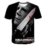 CCEE Halloween T-Shirts Michael Myers 3D-Print T-Shirt Mode Lässig Harajuku Style T-Shirt Streetwear Plus Size Top