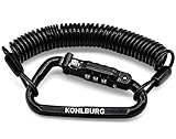 KOHLBURG 180cm extra-langes Zahlenschloss für die Tasche - Kabelschloss 3mm stark als Kinderwagenschloss, Helmschloss, Snowboardschloss & Sk