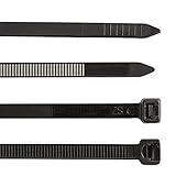 1A-KaFix Kabelbinder 100Stk schwarz 300mm 7,6mm UV-Beständig Profiqualität der Extraklasse aus hochwertigem Nylon. Wetterbeständig, extrem stabil, 70kg Zugkraft. Baustellenanforderung