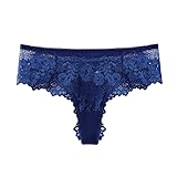 Vexiangni Tanga String Hose Damen Spitze Unterhose Erotische ​Wäsche Dessous Slip Unterwäsche Schlüpfer Aushöhlen Panties Hipster Frauen Erotisch String Unterhose Fit Lingerie Underwear D