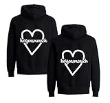 Mixcept Best Friends Pullover Sister Kapuzenpullover für Mädchen Herzensmensch Sister Hoodies Beste Freunde Pullover BFF, 1 Stücke Hoodie für Damen Pulli Freundin Geschenke, 1 Stück-Schwarz-M