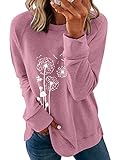 Modasua Damen Langarmshirt Sweatshirts Casual Tee T-Shirt Longsleeve Noos Langarmshirts Sweatshirt Tops T-Shirts R