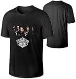 Herren Night Ranger modisches Hip Pop Musikband kurze Ärmel T-Shirt Geschenk gute Luftdurchlässigkeit stetig, Schwarz , M