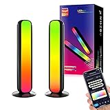 LCYZ Intelligente RGB Lichtleisten, WiFi＋BLE Infrarot Bunte Musik Klangsteuerungsleuchte, Für Unterhaltung, PC, TV, Party & Gaming Dekoration RGBW Hintergrundbeleuchtungslampe, 2 Pack