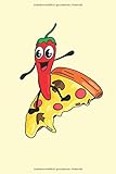 Peperoni Pizza Surfing: Surfende Chilli Schote Pizza Humor Geschenke Notizbuch liniert (A5 Format, 15,24 x 22,86 cm, 120 Seiten)