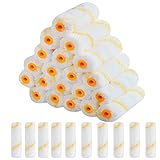 Farbwalzen,30er Set Farbroller Gelbfaden,Tragbare Farbroller Pinsel Set Walzenbürste Rollerwalze Rollerpinsel für Exakte Maler und Lackierarbeiten auf Glatten F