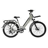 liu Mountain Electric Bike 500W für Frauen 27,5 Zoll Erwachsene E Bike Urban City 48V Scheibenbremse Elektrofahrrad (Farbe : Grau, Number of speeds : 8 speeds)