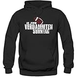 Shirt Happenz An jedem verdammten Sonntag #3 Hoodie Any Given Sunday Hoodies American Football NFL Herren Kapuzenpullover, Größe:M, Farbe:Schw