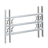 Relaxdays Fenstergitter Einbruchschutz, Ausziehbar, Aussen, Verzinkt, Stahl, 450 x 700-1050 mm, Sicherheitsgitter, g