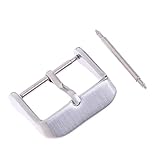 Homyl Silberne Schnalle Uhren-Schnalle Clasp für Leder, PU oder Gummiband Uhrenarmband - Silber 26