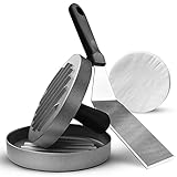 roastic Burgerpresse aus Aluminium - Burger Patty Presse inkl. 40 Blatt Backpapier - Burger Set mit Pfannenwender aus Edelstahl - Ideales Grillzubehör für jeden Haushalt - Burg