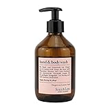 Jean & Len Hand and Body Wash blumig duftend Pfingstrose und fruchtiger Litschi, Glasflasche, Nachhaltig, 300