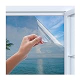 Spiegelfolie selbstklebend Solar Screen - Spiegelfolie Fenster Sichtschutz UV-Schutz 99%, Beste Qualität, Infrarot - Wärmeschutzfolie Dachfenster (90 x 400 cm)