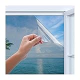 Spiegelfolie selbstklebend Solar Screen - Spiegelfolie Fenster Sichtschutz UV-Schutz 99%, Beste Qualität, Infrarot - Wärmeschutzfolie Dachfenster (90 x 400 cm)