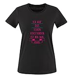 Comedy Shirts - Ich hab das Schon verstanden, ist Mir nur egal. - Damen T-Shirt - Schwarz/Pink-Türkis Gr. 3XL