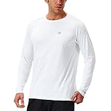 NAVISKIN Herren Raglan-Langarmshirt UPF 50+ atmungsaktives Outdoor-Shirt Skincare T-Shirt Weiß Größe L