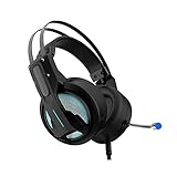 Haupttelefone 7.1 Virtuelle Stereo-Gaming-Headset Weiche Eiweiß-Earpade Geräuschpilzmikrofon USB zum PC PS4 PS5. EIN Headset (Color : Black)