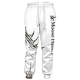 EDSNHG Herren Damen 3D Hirsch Druck Jagd Hose Casual Hip Hop Harajuku Jogginghose, Hose 4, 34-37