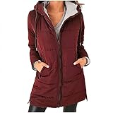 GFGHH Damen Winter Jacken Lang Warm Daunenmantel mit Kapuze Verdickt Übergangsjacke Maxi Parka Jacke Kunstpelz Langarm Steppjacke Outwear Stilvoll Leichte Steppjacke Damen Daunenjacke Damen Steppjack