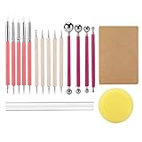 Clay Kit, Acrylblock Edelstahl Modellierwerkzeuge 17pcs Tonwerkzeuge Einfach zu bedienen zum Trimmen von Keramik Ton, W