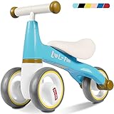 LOL-FUN Kinder Laufrad ab 1 Jahr, Balance Fahrrad Spielzeug für 1 Jahr Jungen Mädchen, Rutschrad Baby Laufrad als Geburtstag Gescenk für 12-18 Monate, Hellb