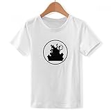 DIYthinker Jungen Clown Castle Vergnügungspark Schwarz Silhouette mit Rundhalsausschnitt Weißes T-Shirt X-Groß Mehrfarbig