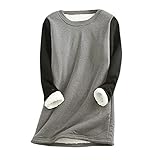 HHOP brauner Pullover Tops Damen Spitze Tunika grünes Langarmshirt Damen Kurzarm Rollkragenpullover sommerpulli Damen Longshirt mit Leggings Damen Pullover Weiss Damen Wickelbluse D