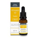 Vitamin K2 MK7 all-trans-Vitamin (Menaquinon) Tropfen 20ml von EXVital (200 µg pro Portion), 600 Tropfen in dosierbarer Pipettenflasche. Keine Konservierungsstoffe. Vegan, hochdosiert, Made in Germany