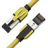 LINKUP - [40Gbps Zertifiziert] Cat8-Ethernet-Patchkabel Doppelt Geschirmt┃2000MHz (2Ghz) Cat8.1┃Zukunftssichere LAN-Kabel Kompatibel mit Cat7 Cat7A Cat6A 25G- 10G- 1G-Netzwerk┃Gelb┃3ft (0.9M)