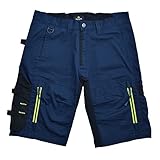 Hans Schäfer Workwear HSW Smart – Kurze Arbeitshose für Herren – Arbeitsshorts/Herren-Shorts mit Cargotaschen – Stretch-Slim-Fit – Hochwertige und modische Arbeitsbekleidung für den Sommer – Navy, 44