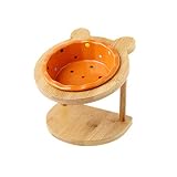 Pet bowl Katze und Hund Schüssel Keramik Regal einzige Schüssel Esstisch for Katzen- und Hundegeschirr mit zervikalem Schutz (Color : Orange)