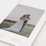 sendmoments Danke Hochzeit, Heart, 5er Klappkarten-Set C6 105x148 mm, Hochzeitskarten Danksagung personalisiert mit Foto und Goldfolien-Veredelung, optional passende Design-Umschläg