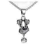 JUSTPENGHUI Herren Anhänger Halskette Punk Goth Rock Personal Titan Steel Harley Motor Anhänger Herren Edelstahl Halskette Punk (Color : Single Pendant)