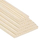 BELLE VOUS Natürliche Holzleisten zum Basteln, Holzstiele (50 Pack) - 6,4 mm x 30 cm Schmale Bastel Holzleisten Wandleiste Holz - Extra Langes Unbehandeltes Holz Bastel Holz, DIY Projekte, Holzarb