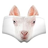 Dasongff Unterhose Damen Frauen Sexy Low Waist Slips Tier 3D Print Hipster Lustige Taillenslips Atmungsaktive Frauen Mädchen Höschen mit Ohren Lingerie Panties Unterwäsche Slips Schlüp