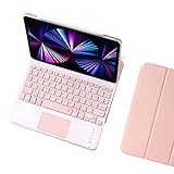 WDBZTJ Tastatur Hülle für iPad Air 4 10.9' 2020/iPad Pro 11' 2021/2020/2018 mit TouchPad Folio Magnetisch Ständer Abdeckung Abnehmbare Tastatur,R