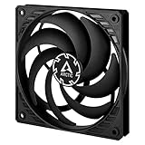 ARCTIC P12 SLIM PWM PST - 120 mm PWM PST Gehäuselüfter optimiert für statischen Druck, Case Fan mit PST-Anschluss (PWM Sharing Technology), besonders schmal, 300-2100 U/min. - Schw