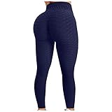 Damen Push Up Sport Leggings Booty Lifting Scrunch Butt Leggings Slim Fit Geraffter Po High Waist Sporthose Trainingshose Sexy Anti Cellulite Kompression Ruched Fitness-Hose für Yoga Workout Gy