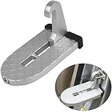 FDDL Klappbare Leiter Mit FußRasten FüR Autos, Aluminiumlegierung Faltbar Auto TüRpedal, Klappbare LeiterfußStüTze Vor Der HaustüR, Mit Sicherheitshammerkop