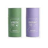 DAY8 Grüner Tee Purifying Clay Stick Mask Gesichtsmaske, Stick Deep Cleansing Ölkontrolle Anti-Akne-Maske Fine Solid Mask Green Tea, Auberginen Mitesserentferner Gesichtsmaske Poren schrump