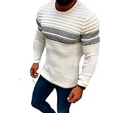 Yikesnt Herren Pullover Pullover Strickpullover Rundhals Farbblockierung Twist Top Langarm Mode Vielseitig Business Gutaussehend L