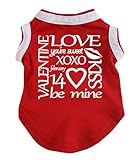 Petitebella Puppy Kleidung Hund Kleid Sie Sweet XOXO Rot Baumwolle T-Shirt, Small, Rot/Weiß